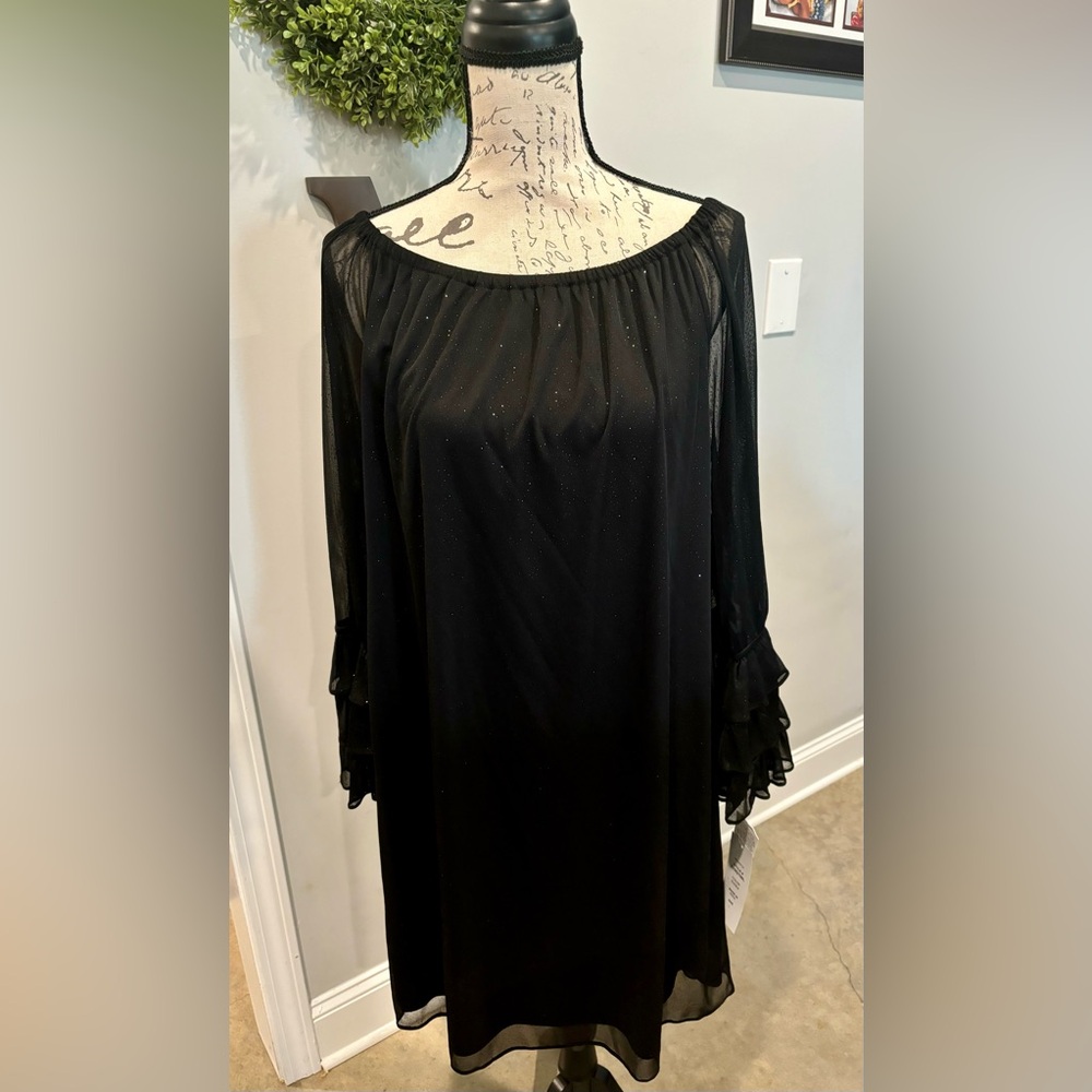 ♠️ Black Sheer Long Sleeve Dress ♠️